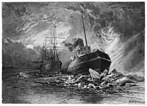 Hamburger Eisbrecher auf der Elbe (1879)