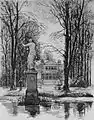 Venusteich mit Venusfigur und Blick auf das Malkasten-Haus, Heinrich Otto, 1892