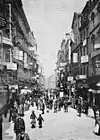 Die Petersstraße während der Leipziger Messe in den 1890er Jahren