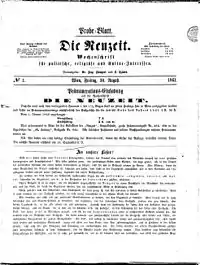 Titelblatt der ersten Ausgabe