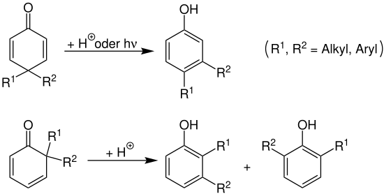 Dienon-Phenol-Umlagerung Übersichtsreaktion