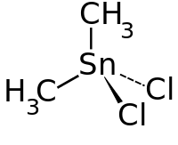 Strukturformel von Dimethylzinndichlorid