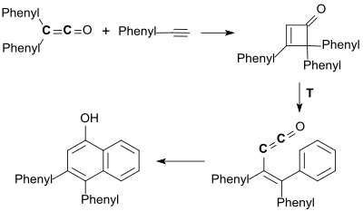 Cycloaddition von Diphenylketen zu Diphenylnaphthol