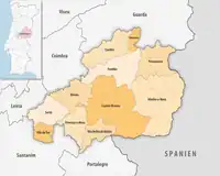 Karte des Distrikts Distrikt Castelo Branco