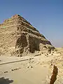 Nordseite der Pyramide mit Serdab und Totentempel