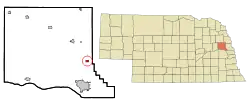 Lage im Dodge County und in Nebraska