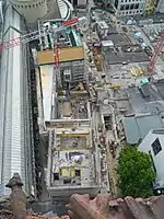Baustelle Stadthaus am Markt über dem Archäologischen Garten(Juni 2014)