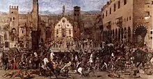 Der Fall der Bonacolsi am 16. August 1328 (von Domenico Morone, 1494)