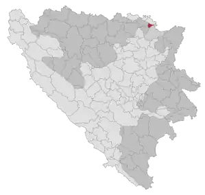Lage der Gemeinde Donji Žabar in Bosnien und Herzegowina (anklickbare Karte)