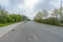 Dieses Foto zeigt die Dr.-Arnheim-Straße, benannt nach Fischel Arnheim