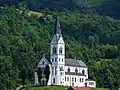Hl. Herz Jesu Kirche in Drežnica, Gemeinde Kobarid, Slowenien