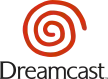 Das Dreamcast-Logo. Orange für Amerika und Asien; Blau für Europa und Ozeanien