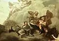 Figurengruppe Juno (mit Pfau), Jupiter (mit Kelch) und Ganymed (mit Krug)