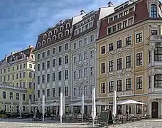Der Neumarkt mit nach historischen Vorbildern gestalteten Gebäuden, 2011