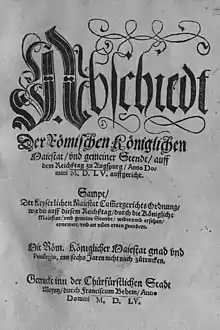 Druck Augsburger Religionsfrieden