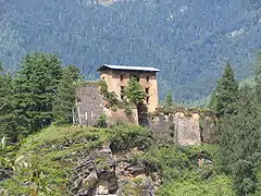 Antike Ruinen des Drukyel-Dzong