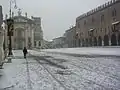 Piazza Sordello, Dom und Palazzo Ducale unter dem Schnee