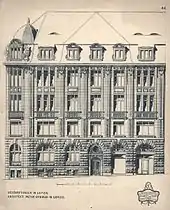 Architekturzeichnung für das Meyersche Bankhaus