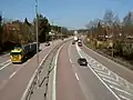 Die E18 an der Ausfahrt 133 Skallbergsmotet.