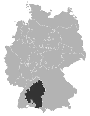 Karte der Evangelischen Landeskirche in Württemberg