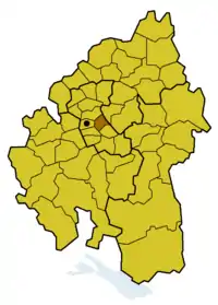 Lage des ehem. Kirchenbezirks Bad Cannstatt innerhalb der Evang. Landeskirche in Württemberg