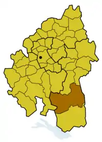 Lage des Kirchenbezirks Biberach innerhalb der Evang. Landeskirche in Württemberg