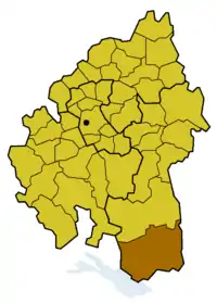 Lage des Kirchenbezirks Ravensburg innerhalb der Evang. Landeskirche in Württemberg