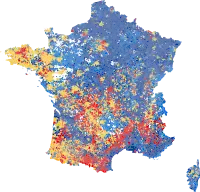 Mehrheiten nach Gemeinden (Grenzen von 2012)﻿Emmanuel Macron﻿Marine Le Pen﻿François Fillon﻿Jean-Luc Mélenchon﻿Benoît Hamon﻿Nicolas Dupont-Aignan﻿Philippe Poutou﻿Jean Lassalle﻿François Asselineau