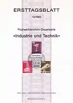 Ersttagsblatt 12/1982(16.&nbsp;Juni 1982)mit den Werten 110, 130 und 300&nbsp;Pf
