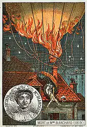 Der Tod der Mme. Blanchard (Druck, Paris, um 1895)