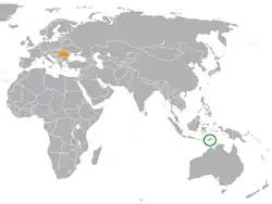 Lage von Osttimor und Rumänien