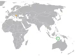 Lage von Osttimor und Serbien