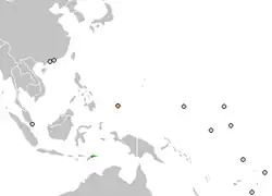 Lage von Osttimor und Palau