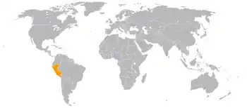 Lage von Osttimor und Peru