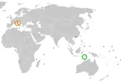 Lage von Osttimor und San Marino