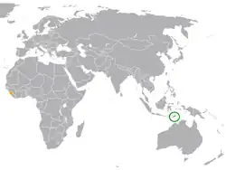 Lage von Osttimor und Sierra Leone