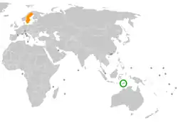Lage von Osttimor und Schweden