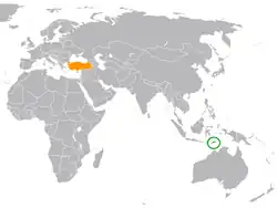 Lage von Osttimor und Türkei