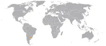 Lage von Osttimor und Uruguay