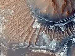 Östlicher Bereich von Aram Chaos mit den Dünen.