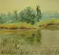 Torfstich, Aquarell, 1962, WVZ 0319