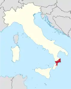 Karte der Kirchenprovinz Catanzaro-Squillace