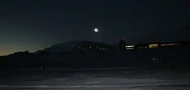 Totalität in Longyearbyen, Spitzbergen