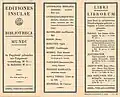 „Editiones Insulae“ mit 11 Reihentiteln (I.V. 438, 1920)