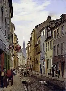Eduard Gaertner: Kronengasse mit Blick in die Reetzengasse (1831)