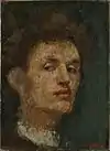 Selbstbildnis (1886), Öl auf Leinwand, 33 × 24,5 cm, Norwegische Nationalgalerie Oslo