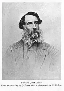 Edward John Eyre (etwa 1865), ein bekannter australischer Forschungsreisender