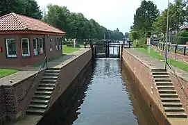 Schleuse in Haren mit Leitstelle