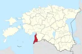 Karte von Estland, Position von Häädemeeste hervorgehoben
