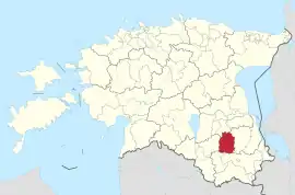 Karte von Estland, Position von Kanepi hervorgehoben